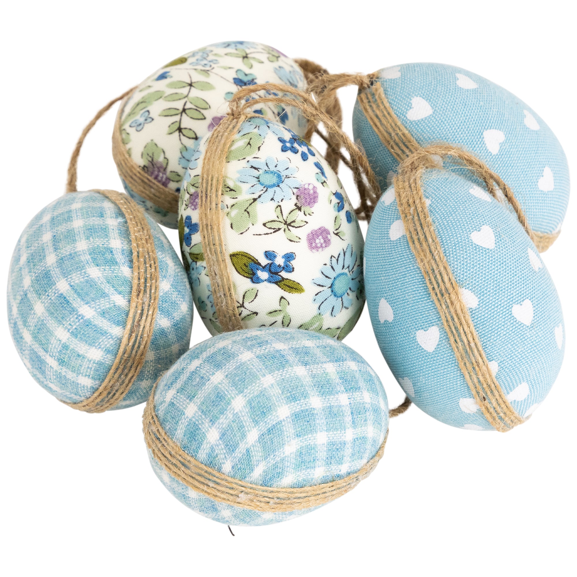 2" Blue Easter Egg Ornament Décor, 6ct.
